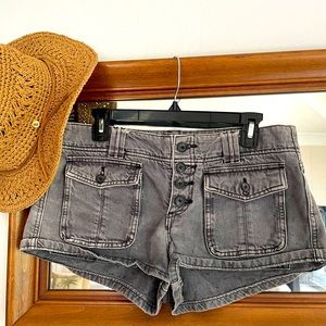 Sexy FREE PEOPLE distressed button fly shorts